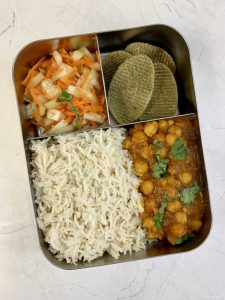 Healthy Lunch Box Ideas 2024 - Rice and Chana Masala 