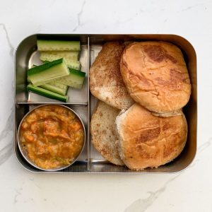 Healthy Lunch Box Ideas 2024 - Pav Bhaji 